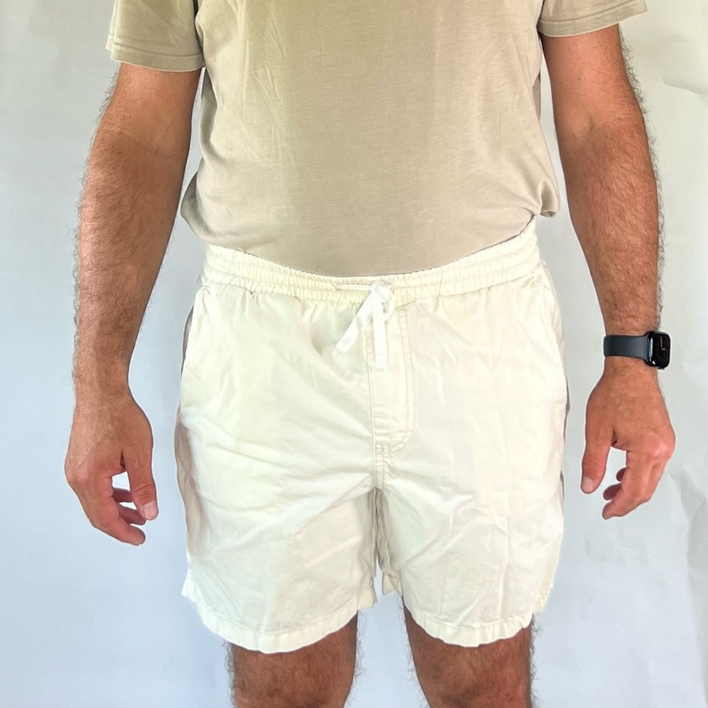 Men's Cream Drawstring Shorts